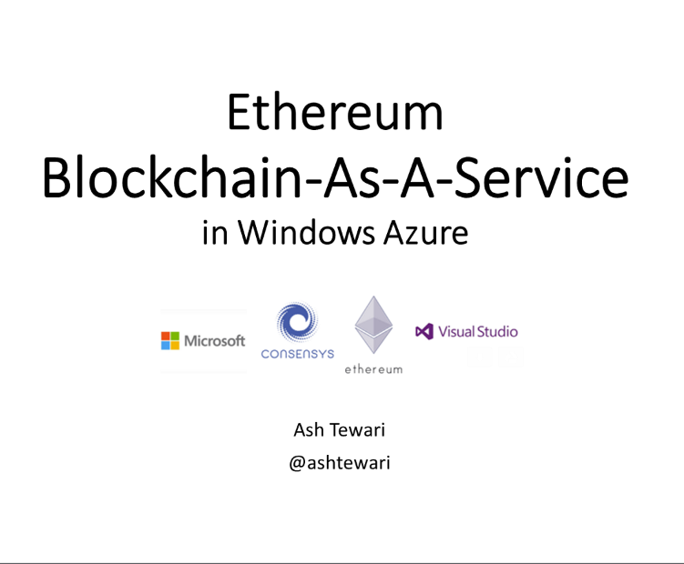Ethereum Blockchain-As-A-Service in Azure Cloud