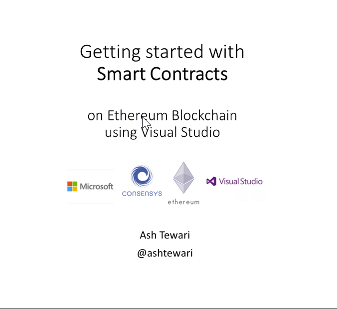 Getting Started with Smart Contracts on Ethereum Blockchain using Visual Studio