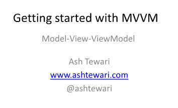 Getting Started with MVVM