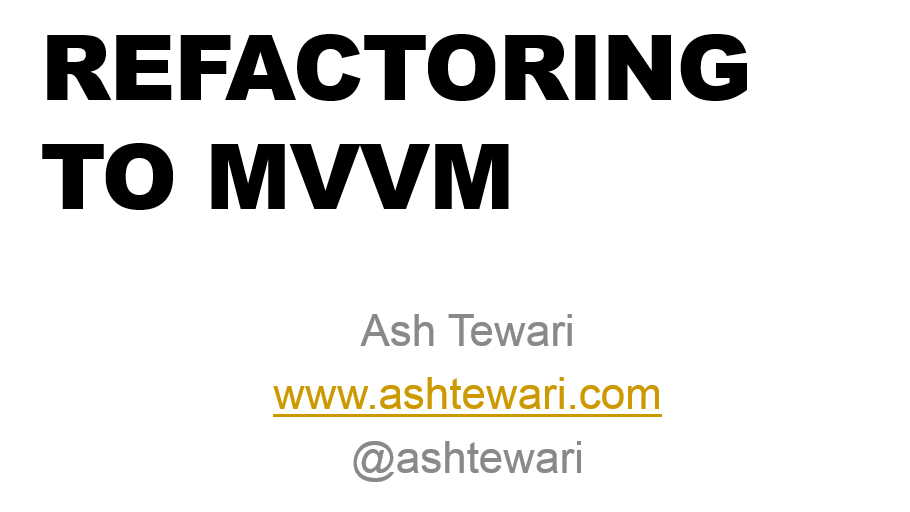 Refactoring to MVVM (Windows 8)